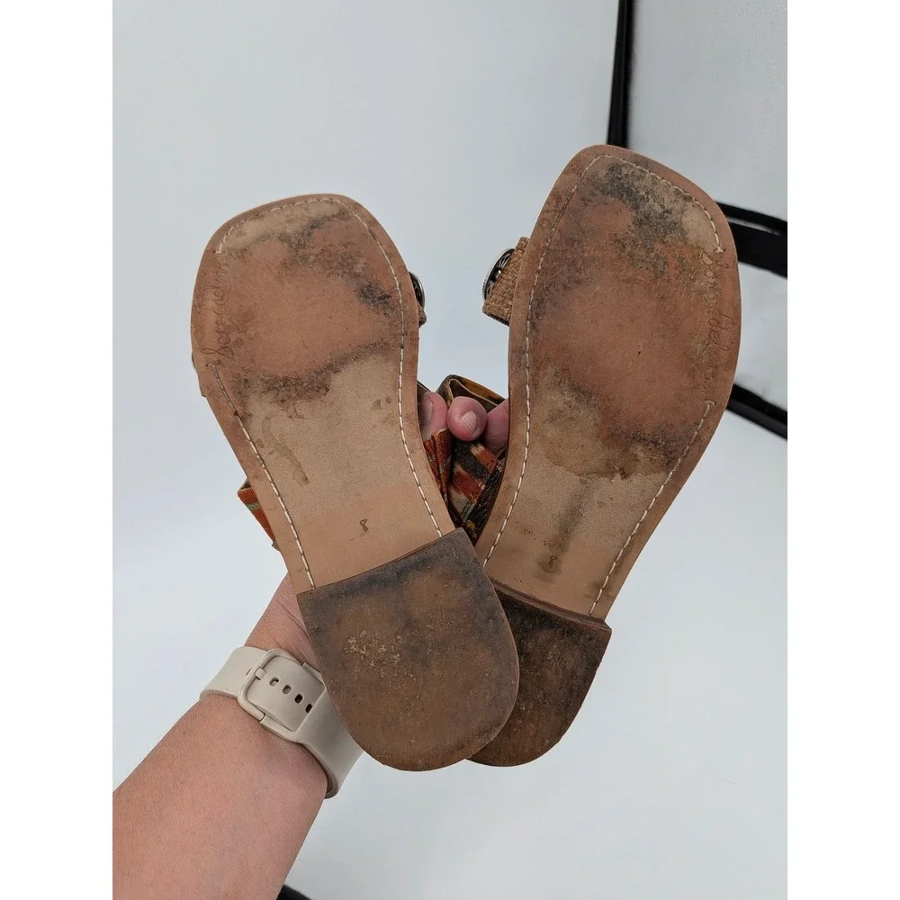 Sam Edelman Hera Slide Sandals Womens 8 Brown Ikat‎ Concho Boho Western Shoes